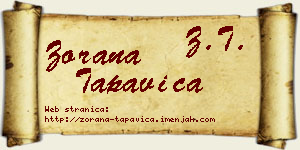Zorana Tapavica vizit kartica